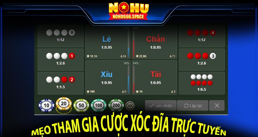 Mẹo tham gia cược Xóc Đĩa trực tuyến